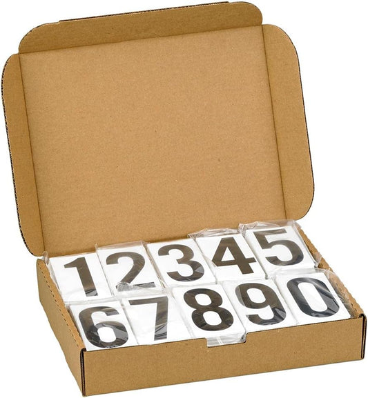 Placard Vinyl Numbering Kit - 3.5" H Permanent Adhesive Clear-Back Vinyl with Black Numbers - 50 Decals of 0-9, 500 Total Per Kit, DOT Compliant, J. J. Keller & Associates, Inc.