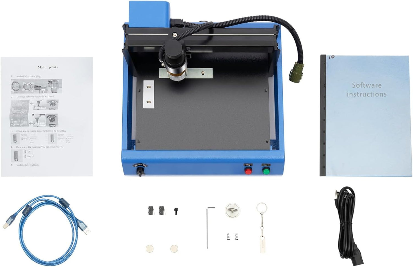 Electric Metal Marking Machine, 110V 400W 200x150MM Dot Peen Metal Engraving Machine Numbers Letter Tag Nameplate Engraver Device with USB Flash Disk for Metal&Steel Signs Marking