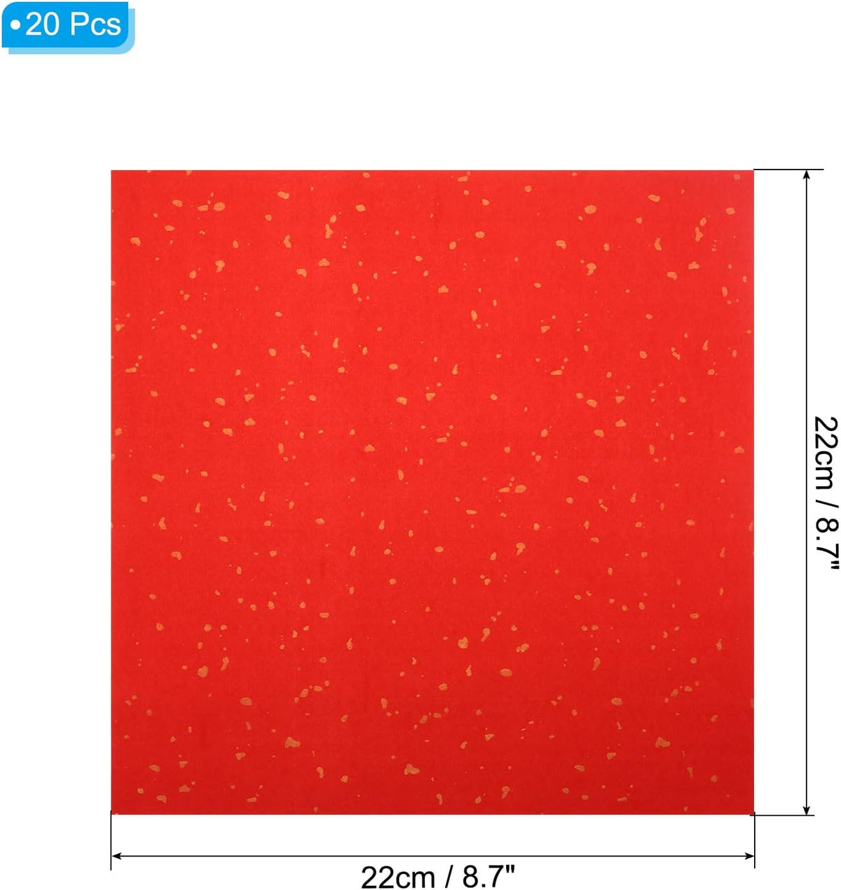 PATIKIL Red Xuan Paper, 20 Sheets, 8.7" x 8.7" Chinese Calligraphy Practice Paper