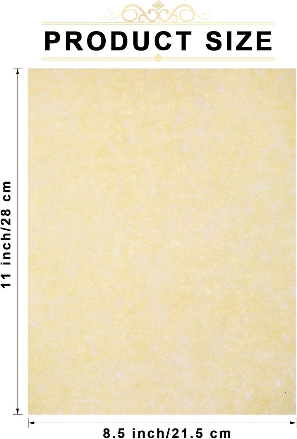 Epakh 300 Pcs Old Age Parchment Paper 8.5 x 11 Inch Standard Letter Vintage Colored Old Parchment Double Side Printing Paper (Light Beige)