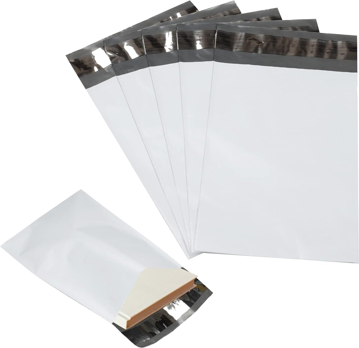 100 Pack Secure Seal White Poly Mailers - 26x32 Safe Shipping Bags - E-Commerce Self Sealing 2 Mil Poly Envelopes