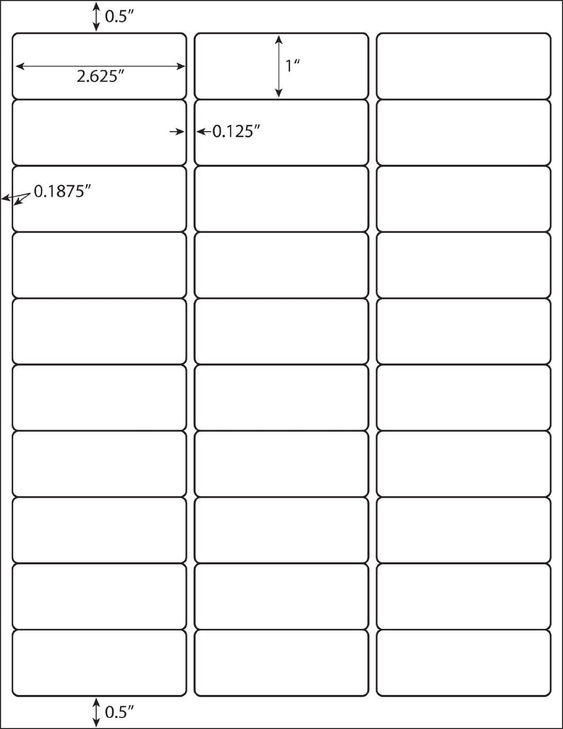 30 UP 1" X 2-5/8" FBA White Shipping Address Labels for Laser and Ink Jet Printer, 30 per Page (100 Sheet, 3000 Labels)