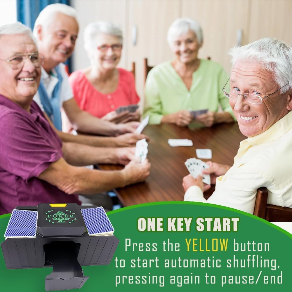 Heavy-Duty Automatic Card Shuffler for 1-2 Decks (≤9.5cm Cards), USB/Battery Powered - Large Capacity Card Mixer
