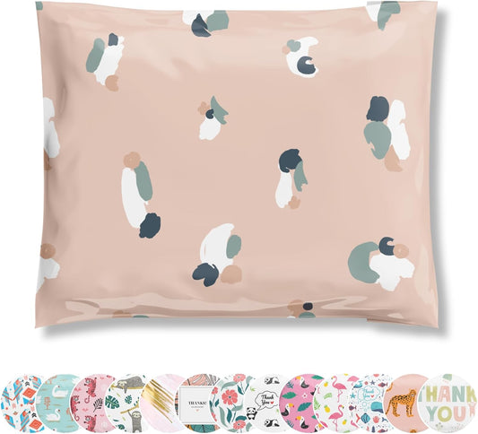 Poly Mailers 10x13 100 Pack | Self-Sealing Shipping Bags Envelopes for Small Business | Waterproof Durable Packaging | Floral | Pink | à la mode Mailers