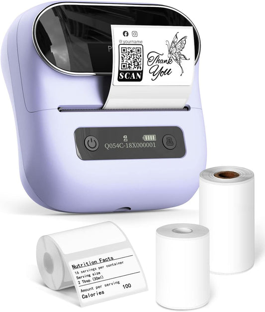 Phomemo Label Maker, Bluetooth Thermal Printer for Barcode, Address, Home, Mailing, Small Business,Clothing, Portable Label Maker Machine with 3 Label