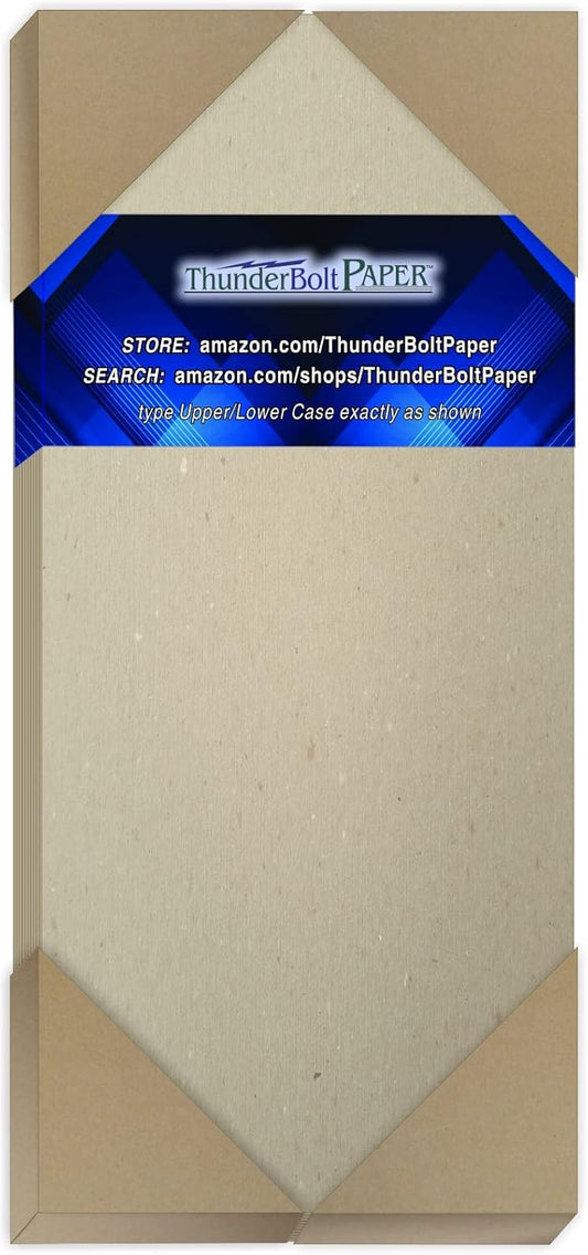 100 Sheets Chipboard 46pt (Point) 4 X 9 Inches Medium Weight Size Fits #10 Envelope .046 Caliper Thickness Cardboard Craft|Packing Brown Kraft Paper Board