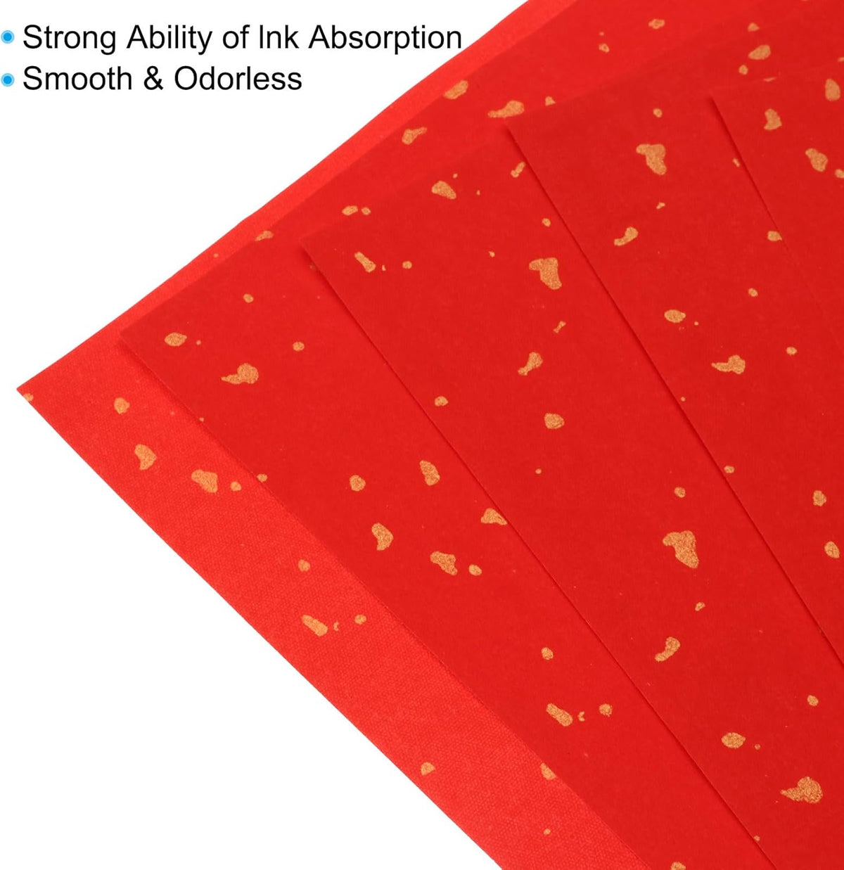 PATIKIL Red Xuan Paper, 40 Sheets, 8.7" x 8.7" Chinese Calligraphy Practice Paper