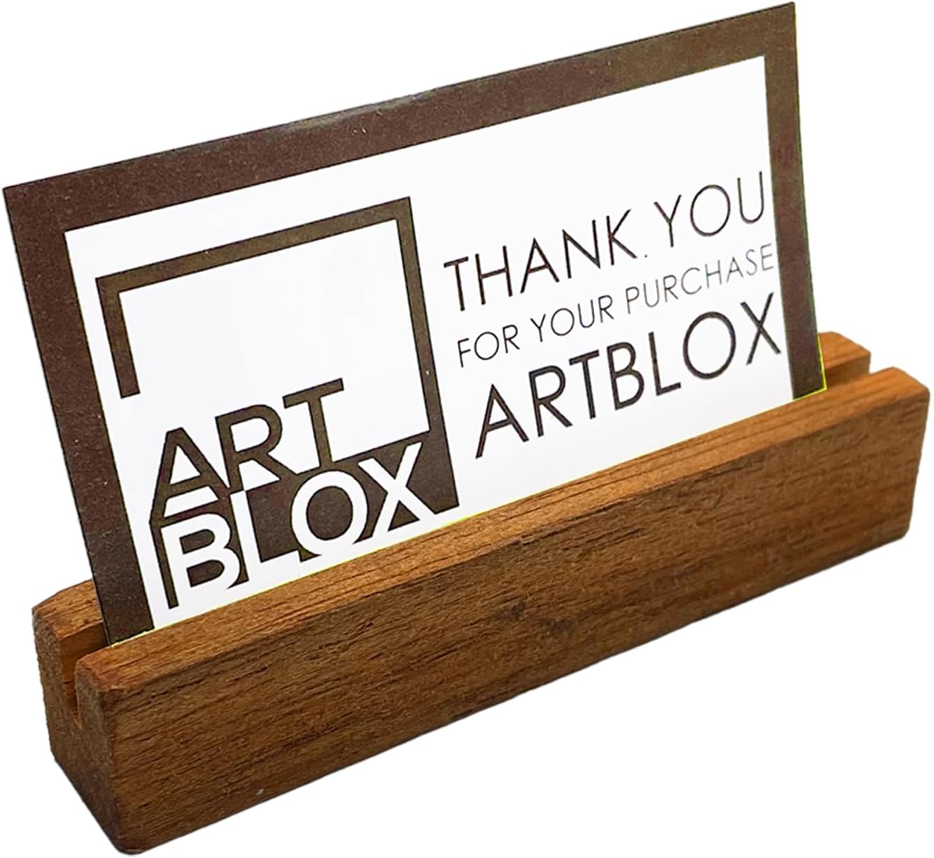Artblox Personalized Office Desk Name Plate and Business Card Holder | Clear Acrylic Glass with Teak Wood Stand | Doctor Design Customized with Your Name and Credentials Office Desk Decor