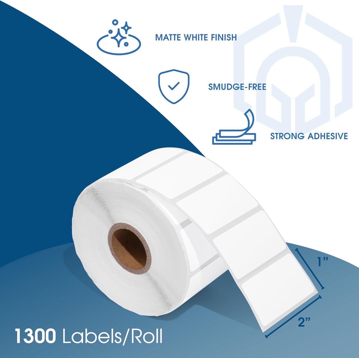 Spartan Industrial - 2" X 1” Direct Thermal Labels, Perforated UPC Barcode FBA Labels, Compatible with Rollo & Zebra Desktop Printers - 10 Rolls, 1300/Roll