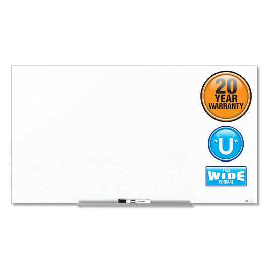 Quartet Glass Whiteboard, Magnetic Dry Erase Board, Wall Mounted Whiteboard for Office, School and Home, 39"W x 22"H, White (G3922IMW)