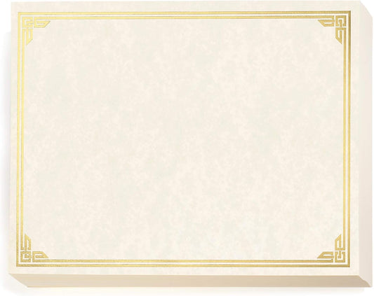 PaperDirect Gold Foil on White Parchment Classic Parchment Specialty Certificates, Foil Accents, 8½ x 11, 50 Count, for School, Work, Diplomas & Award Certificates
