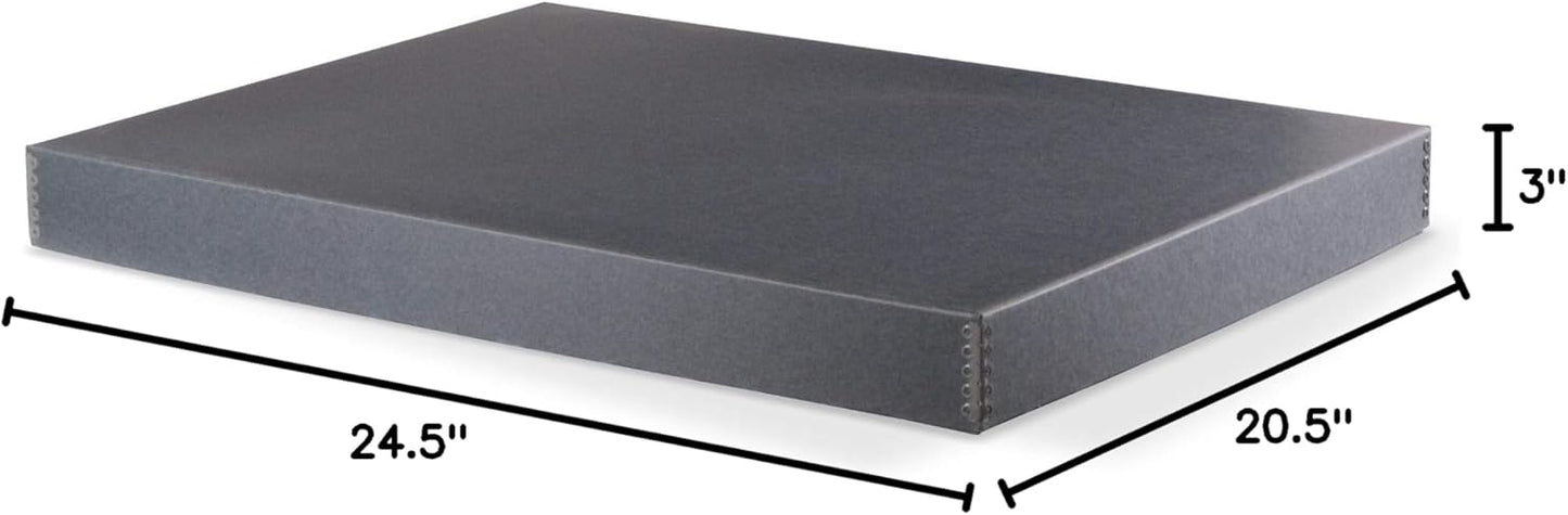 Gaylord Archival Blue/Grey Drop-Front Newspaper Preservation Box - 20 1/2W x 24 1/2L x 3" H