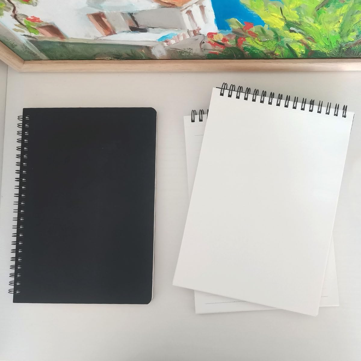 Spiral Notebook, Black Spiral Journal Notebook, 3Pack Lined Paper Wirebound Notebook, 6” x 8.2”