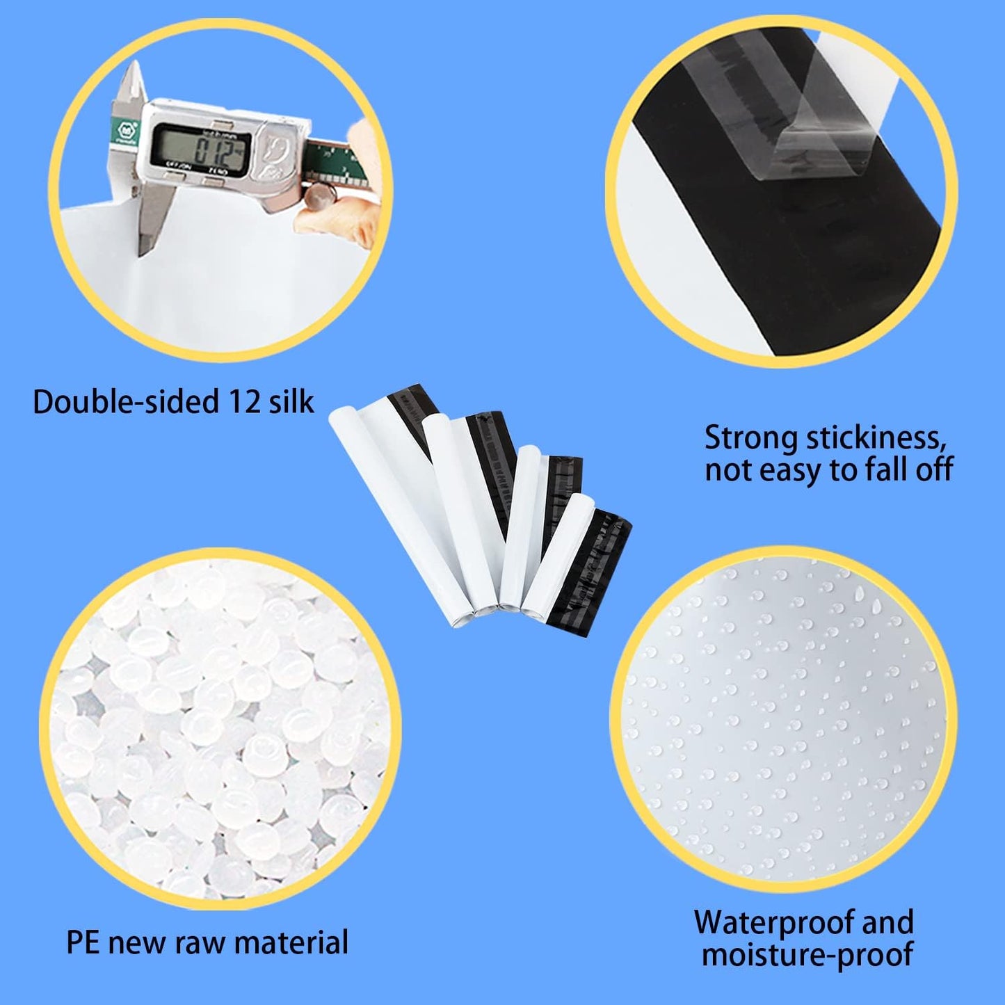 newlng Poly Mailers Shipping Bags Mailing bags 50pcs 4 Assorted Sizes White Shipping Envelopes Self-sealing Adhesive Waterproof and Tear-Proof Packaging Bags Shipping Bags for Clothing Books Gift