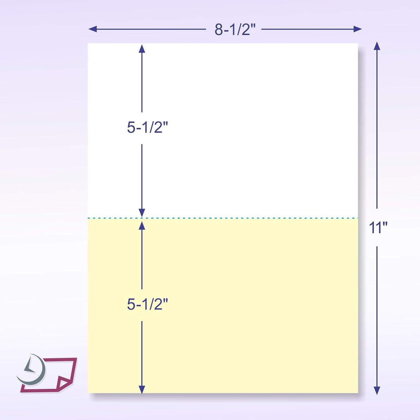 NextDayLabels - Pack of 500 Sheets 8-1/2 x 11" 2 Part Perforated Paper, Great for Invoices, Receipt, Statement etc. (White/Yellow)