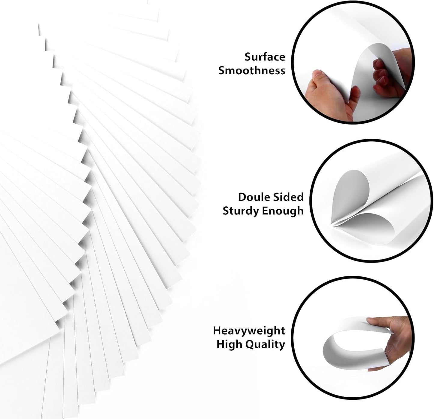 OcePor 100 Sheets White Cardstock 8.5” x 11”, 65lb/180gsm White Card Stock, Thick Card Stock Paper, Heavy Cardstock Paper for Printer, Resume, Scrapbooks, Art, Crafts, Business Cards