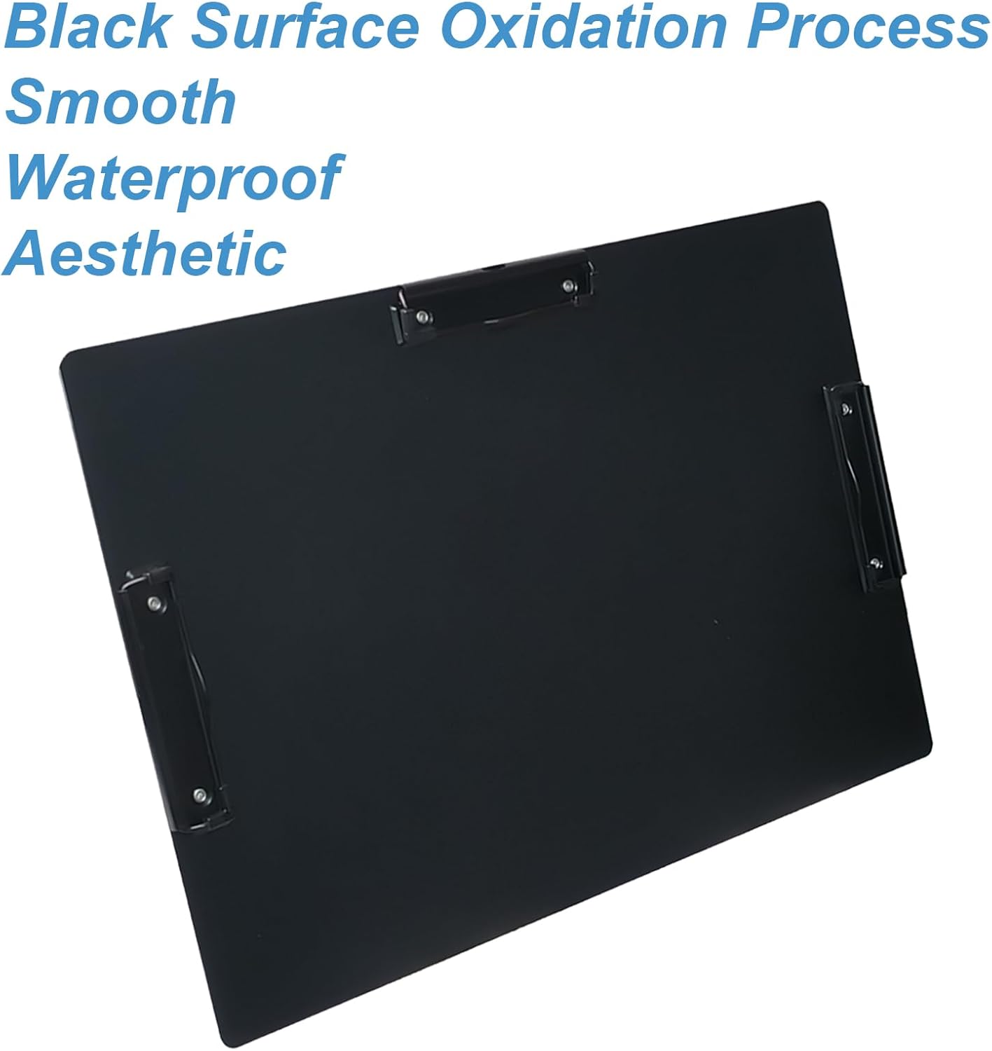 Acocony 11x17 Clipboard Three Clip Aluminium with Pen Holder Extra Large Clipboard Versatile Super Hard 11 x 17 Clipping Board Black Pack of 1