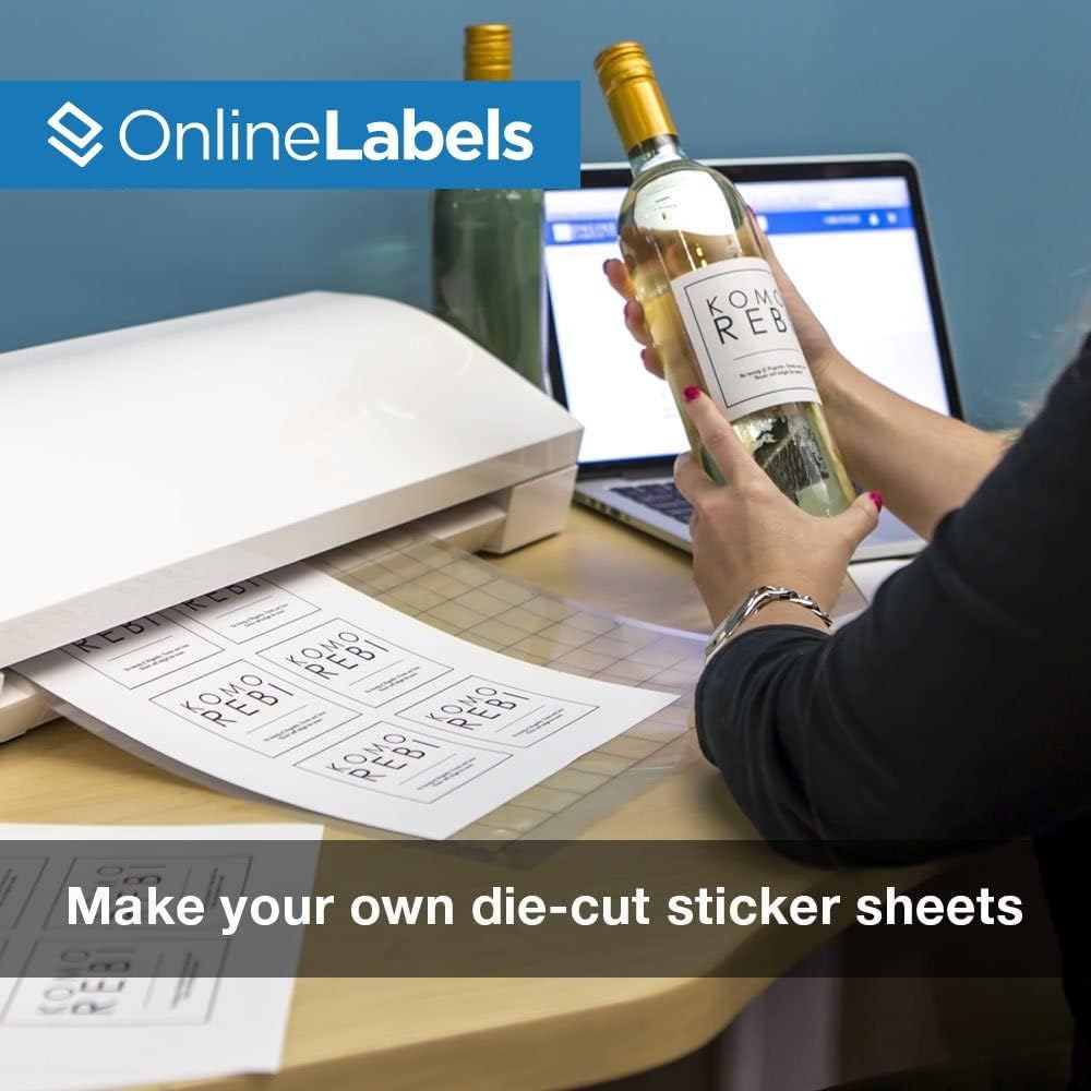 8.5 x 11 White Gloss Sticker Paper (Inkjet Printers Only) - 1000 Sheets - Full Sheet Labels - OnlineLabels