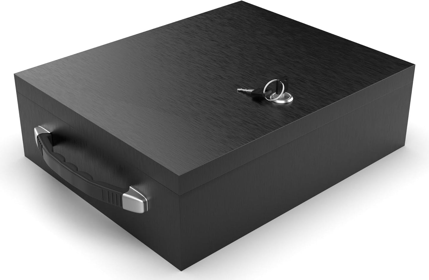 Fire Retardant Strong Box Security Chest, Fire Resistant Steel Lock Box to Safeguard Vital Documents, Medicine, Money, 0.25 Cubic Feet, 12.2" x 10.2" x 3.5" Interior, Black