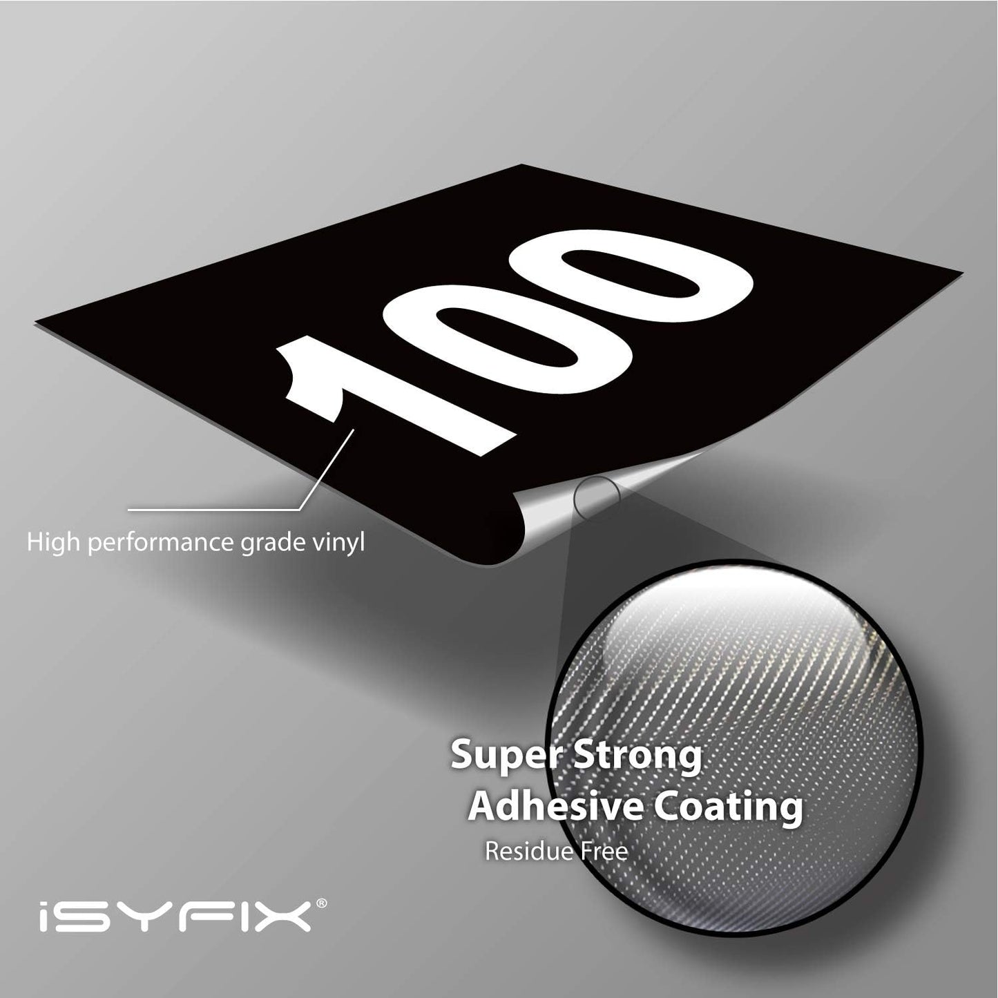 iSYFIX Black Consecutive Number Stickers – 1 to 100, 4-inch, 1 Set – Vinyl Self Adhesive Premium Decal, Ideal for Inventory, Storage, Organizing, Boxes, Bins, Toolbox, Lockers & More, Indoor/Outdoor