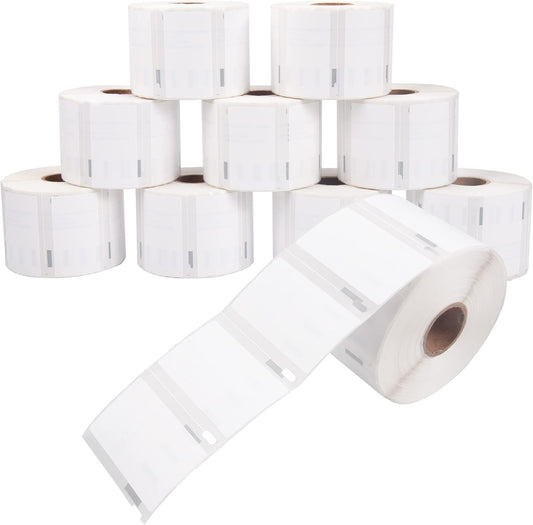 L LIKED 10 Rolls 2.25" x 1.25" Direct Thermal Barcode Labels, Perforated Line, Compatible with Rollo, Zebra, Jadens, Nelko, Munbyn, Phomemo Desktop Printers and for Dymo 30334 (10000 Labels)