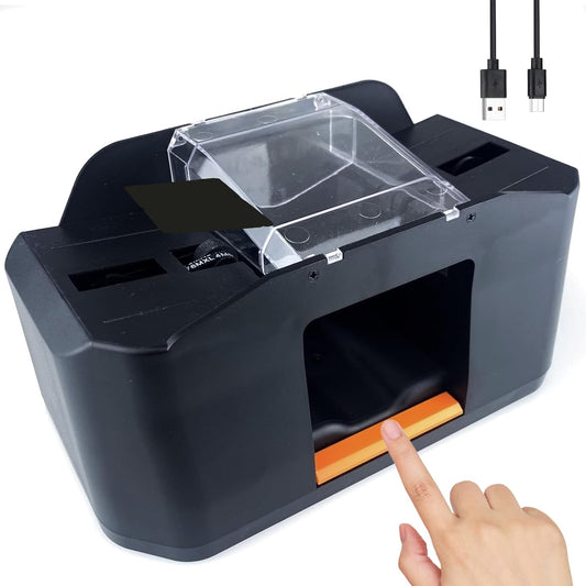 Rechargeable Card Shuffler Machine,Automatic Poker Shuffler for 1-2 Decks, Shuffling Mixer for Standard Size Playing Cards, Home Game Accessory
