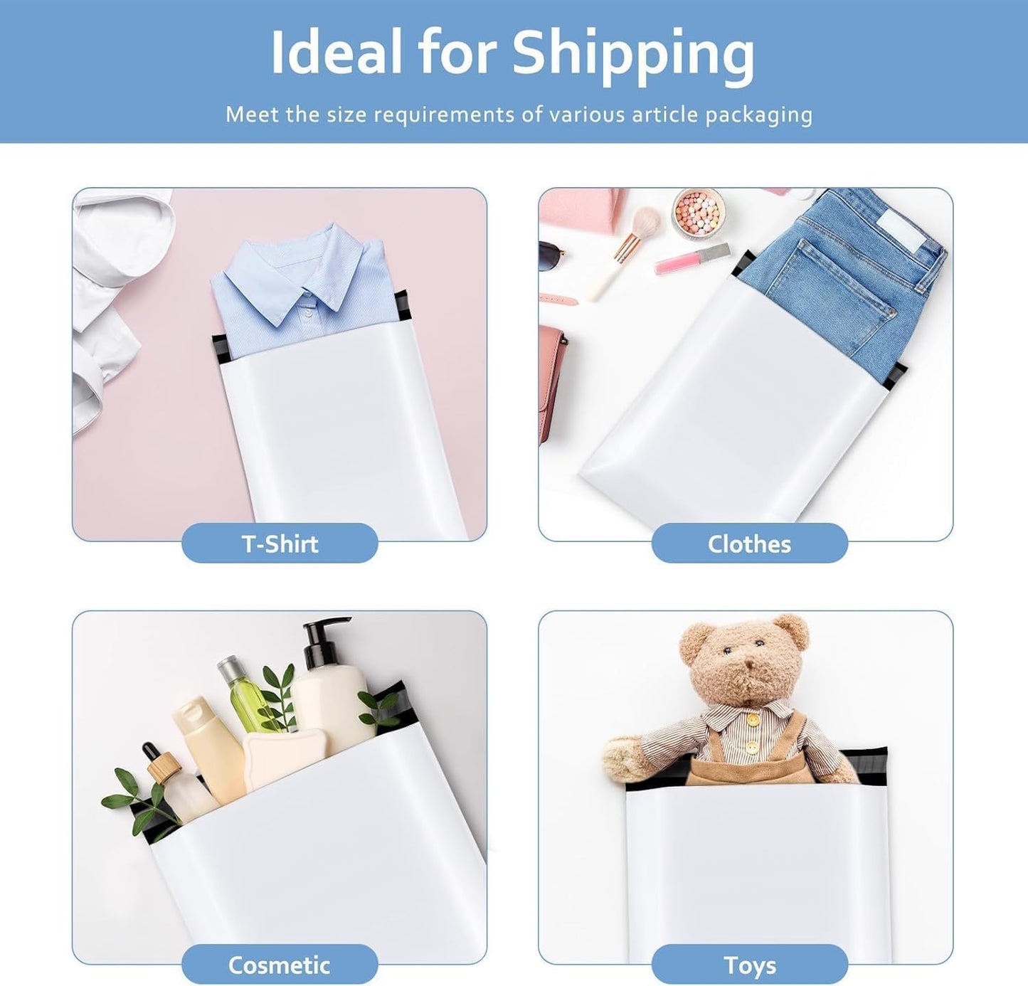 Metronic Poly Mailers 10x13 2000 Pack White, Shipping Bags Bulk Mailing Envelopes for Small Business, Small Mailers Poly Bags for Shipping Self Seal Waterproof, Mailing Bag Packaging Bags