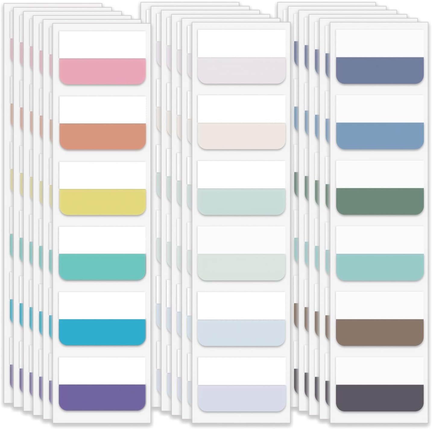 Lumintutu 18 Colors 360pcs Sticky Index Tabs, Large Book Annotation Tabs Repositionable Page Markers Labels for Notebooks, Bible, Binder, File Folder, Planner and Journaling Supplies (1.8×1.1 Inch)