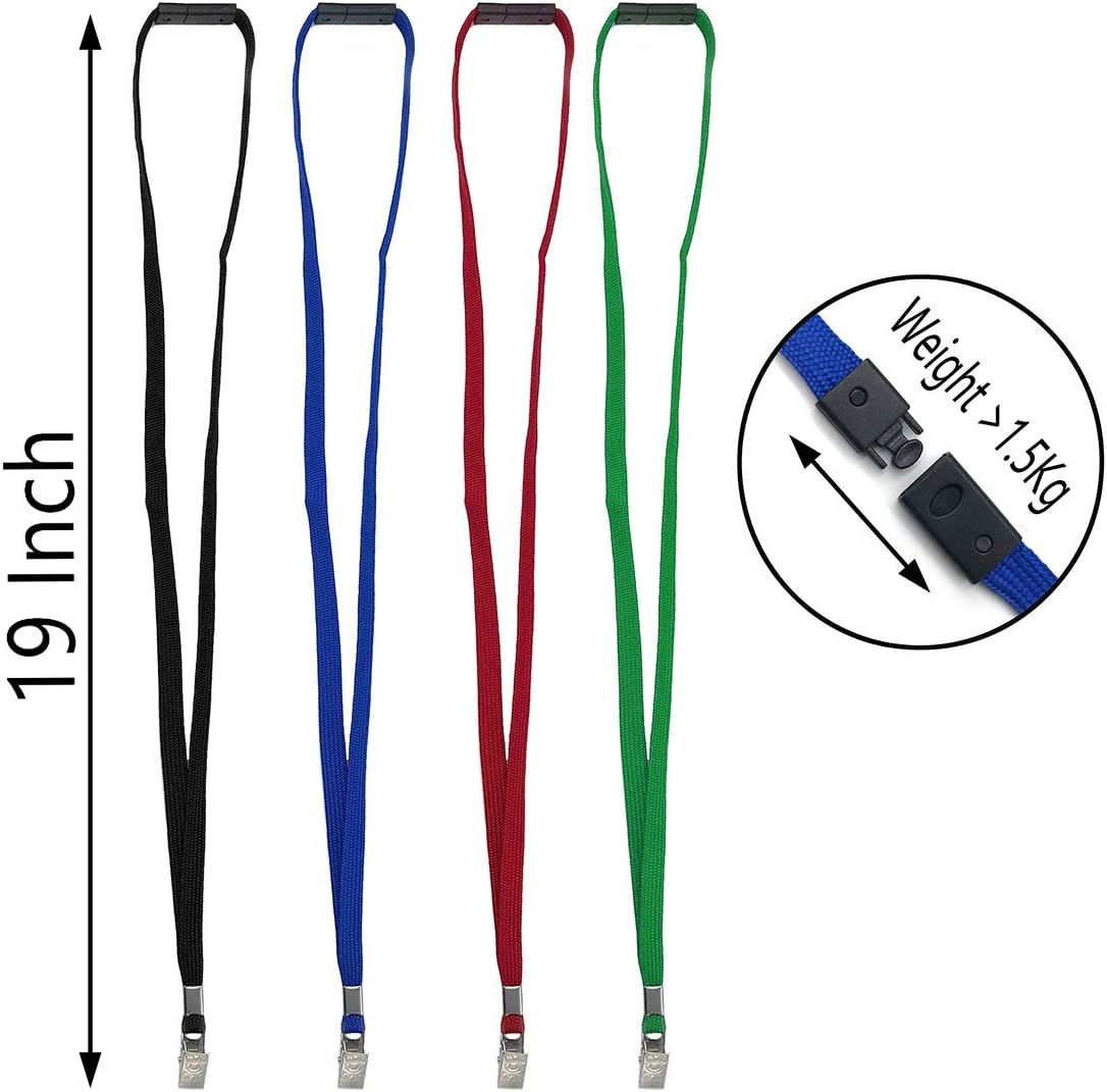 Bird Fiy Lanyards Breakaway Bulk Black Lanyards Neck Flat Safety Badge Lanyard Bulldog Clip (Purple, 25 PCS)