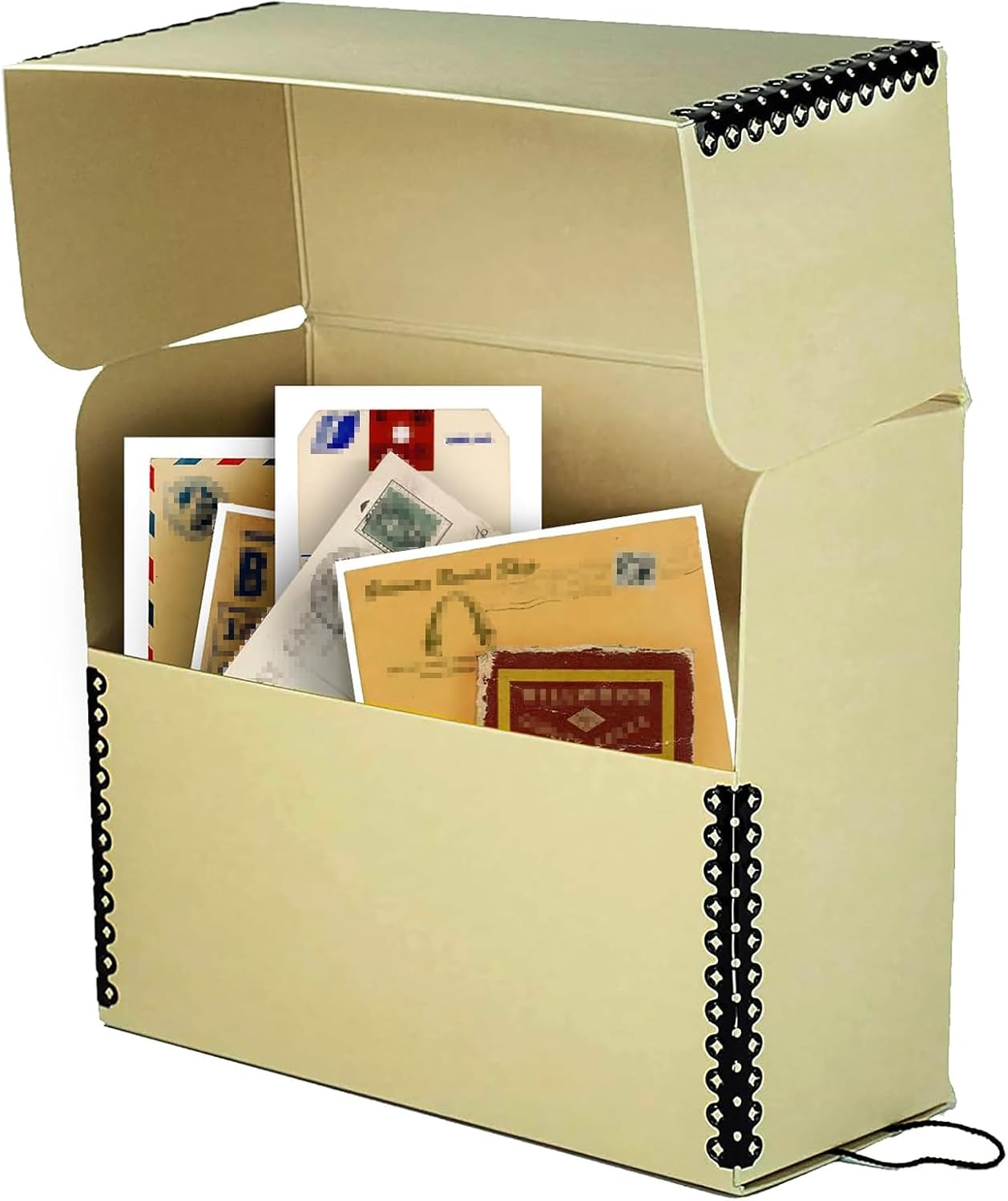 Lineco Archival Document Storage Box with Metal Edge, Acid-Free Tan Boxboard, Organize and Store Files, Prints, Photos, Legal-Sized Case 15.5" x 10.5" x 5" Wide