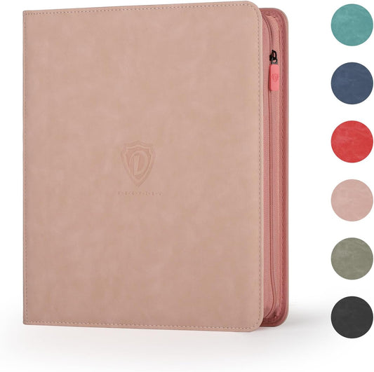 Trading Card Binder with Zip,12 Pockets Card Binder,720 Double Sided Pocket Card Collection Binder,Card Album Card Folder for MTG,TCG,Sports Cards,Game Cards,Pink