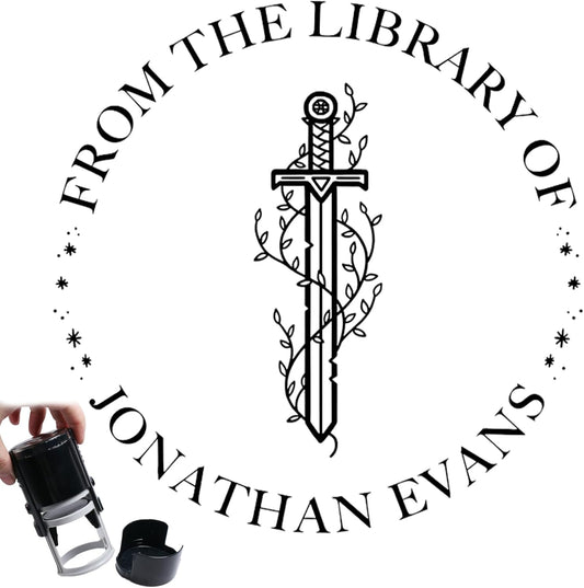 HJX Custom Book Embosser Personalized, Customized Personal Book Embosser for Books from The Library of Self-Inking Stamp (02-Stamp)