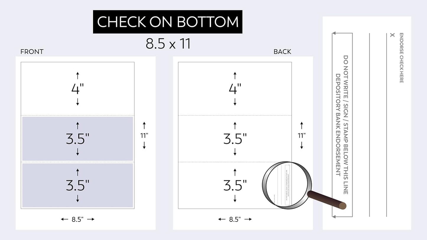 Compuchecks Check on Top Blank Check Paper - 2500 Pack, Quick-Books & Laser Printer Compatible - Security Business Checks with Voucher - 8.5" x 11" Burgundy Pinstripe