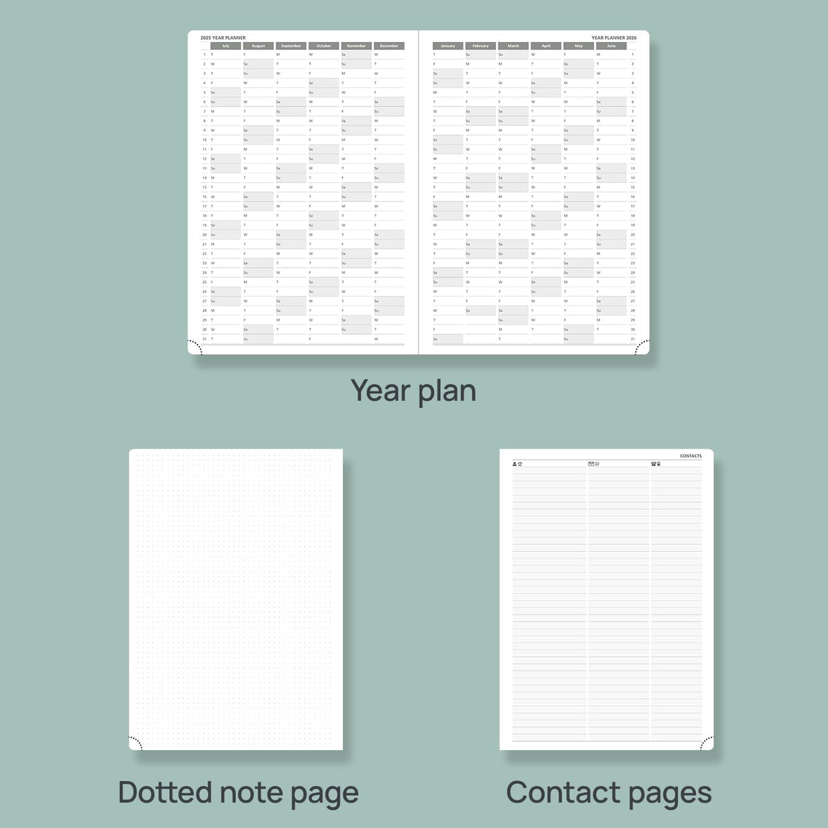 POPRUN 2025-2026 Daily Planner One Page Per Day (Large - 8.25'' x 12'') - Academic Calendar (July 2025 - June 2026), 2025 Day Appointment Book with Monthly Tabs, Hardcover - Orange