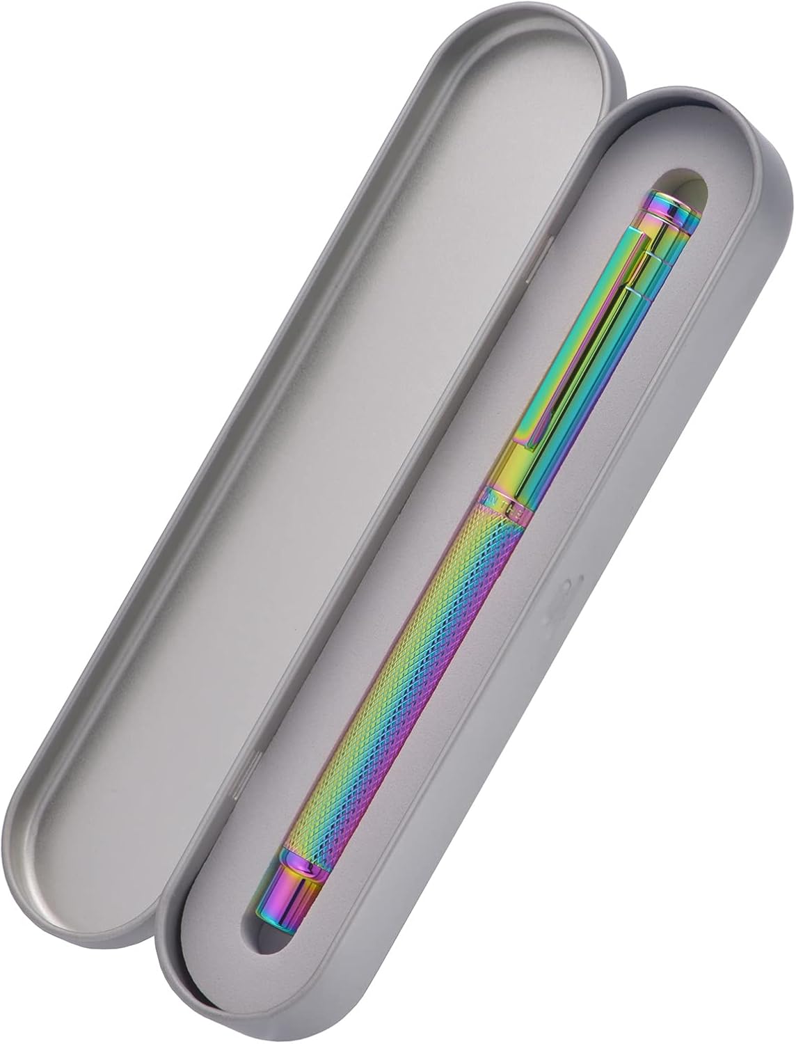 Hongdian 1851 Rainbow Forest Fountain Pen Medium Nib with Converter and Metal Pen Case Set