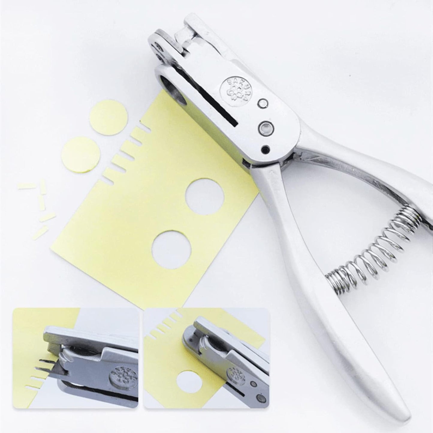dophee Hand Held Slot Hole Punch & 13mm Round Hole 2-in-1 DIY Punching Tool Binder Hole Puncher for ID Card Badge PVC Photo Tag Crafts Paper Leather