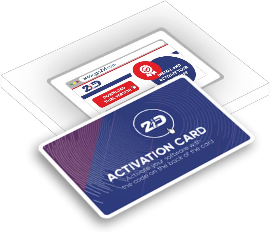 2ID Card Software Beginner Edition | ID Software Program for PC & MAC | Design & Print Photo ID Cards And More
