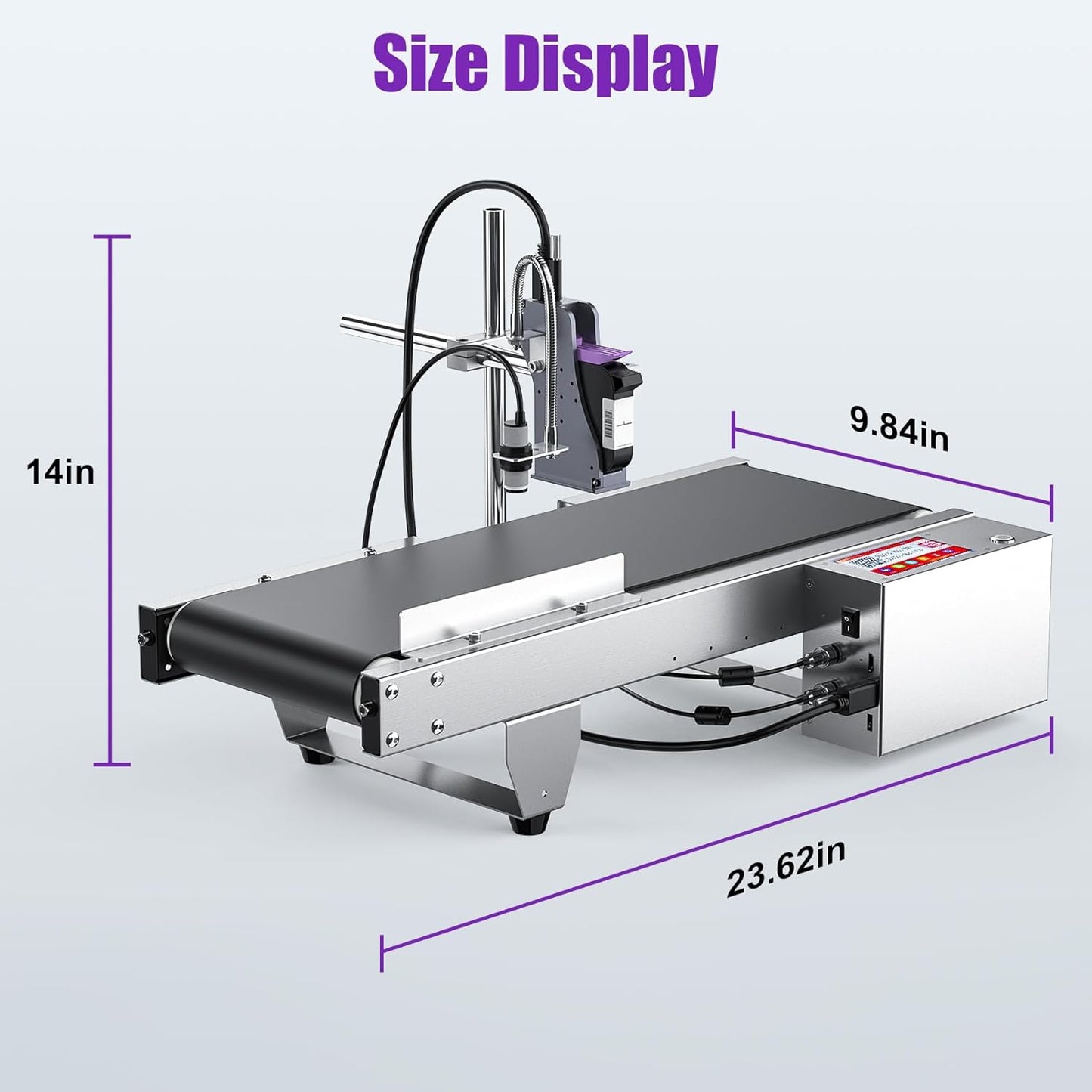 TIJ228 Inkjet Coding Machine with Mini Conveyor Belt, 2-12.7mm Industrial Online Inkjet Printer with 42ml Original Quick-Drying Ink for Expiry Dates,Batch Numbers,Barcodes,QR Codes,Logos,Labels