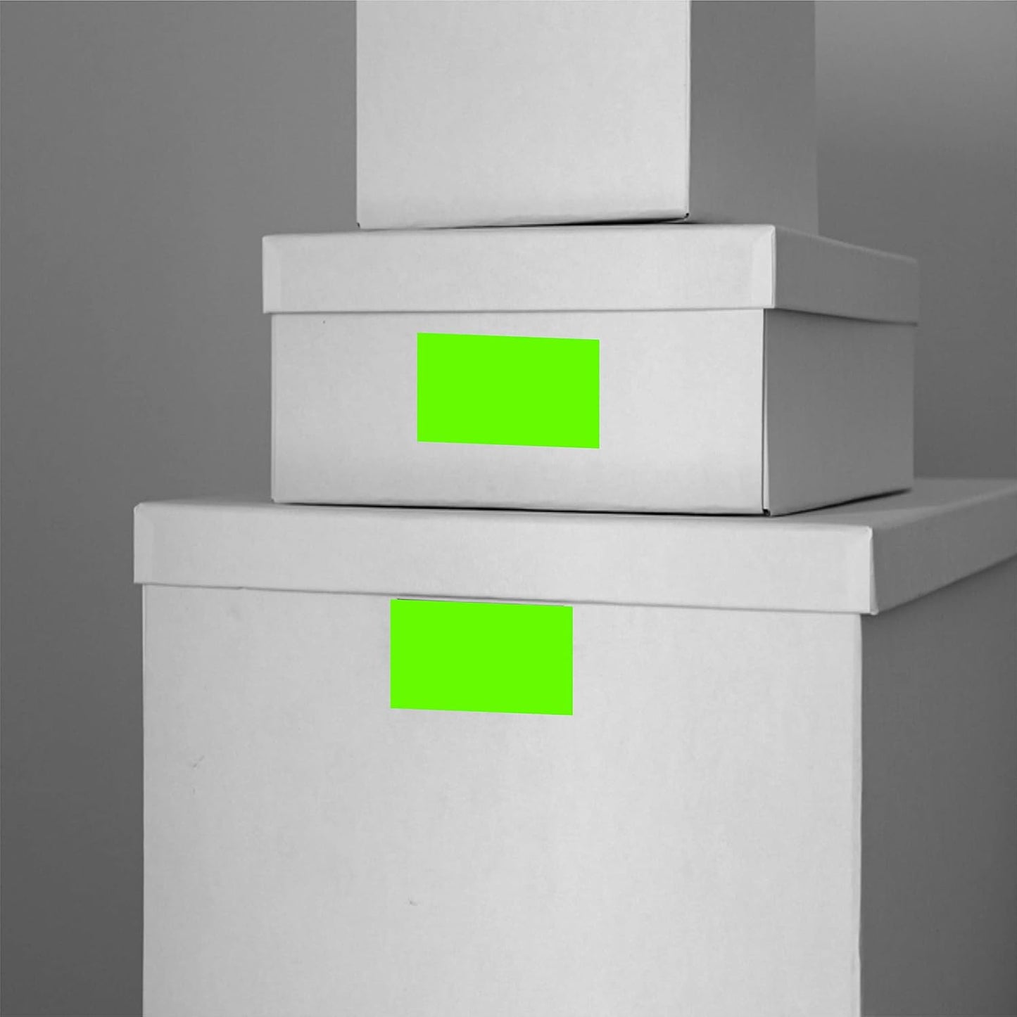 PARLAIM 3" x 2" Adhesive Color Cod Stickers,250 per Dispenser Box Roll Square Label Inventory Stickers (Fluorescent Green)
