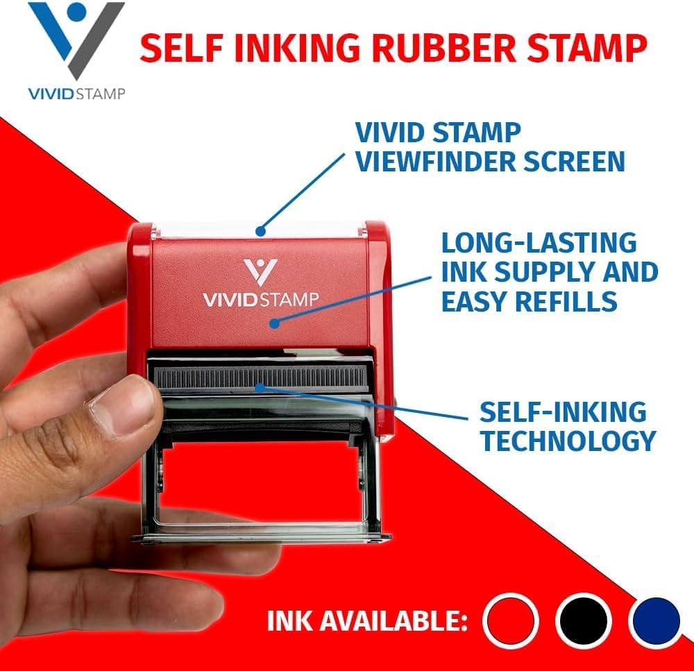Approved w/by Date Line Self-Inking Office Rubber Stamp (Blue) - X-Large