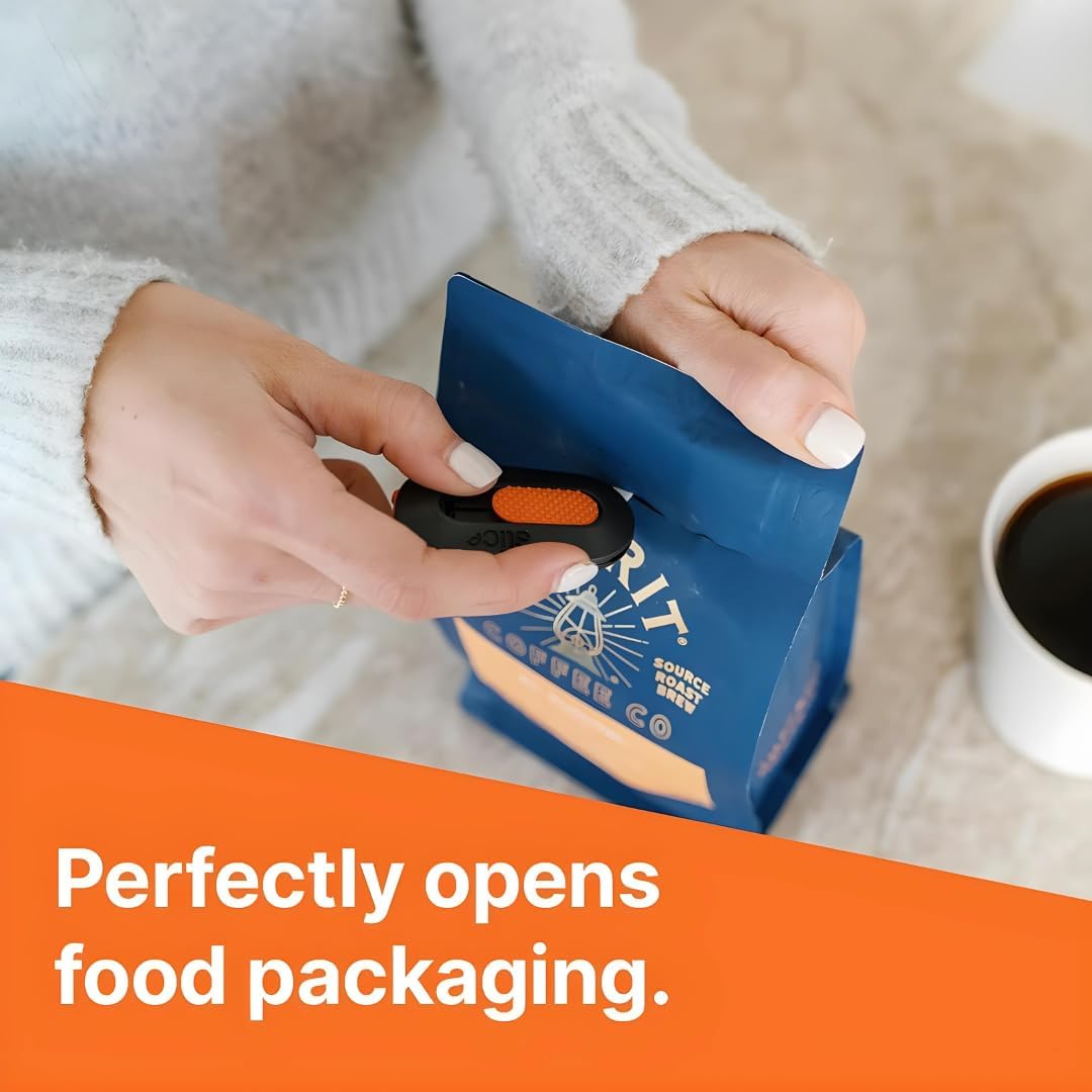 Slice Mini Box Cutter | Manual Retracting | Safe Ceramic Box Cutter Lasting 11x Longer than Metal | Keychain Box Opener | 2 Pack