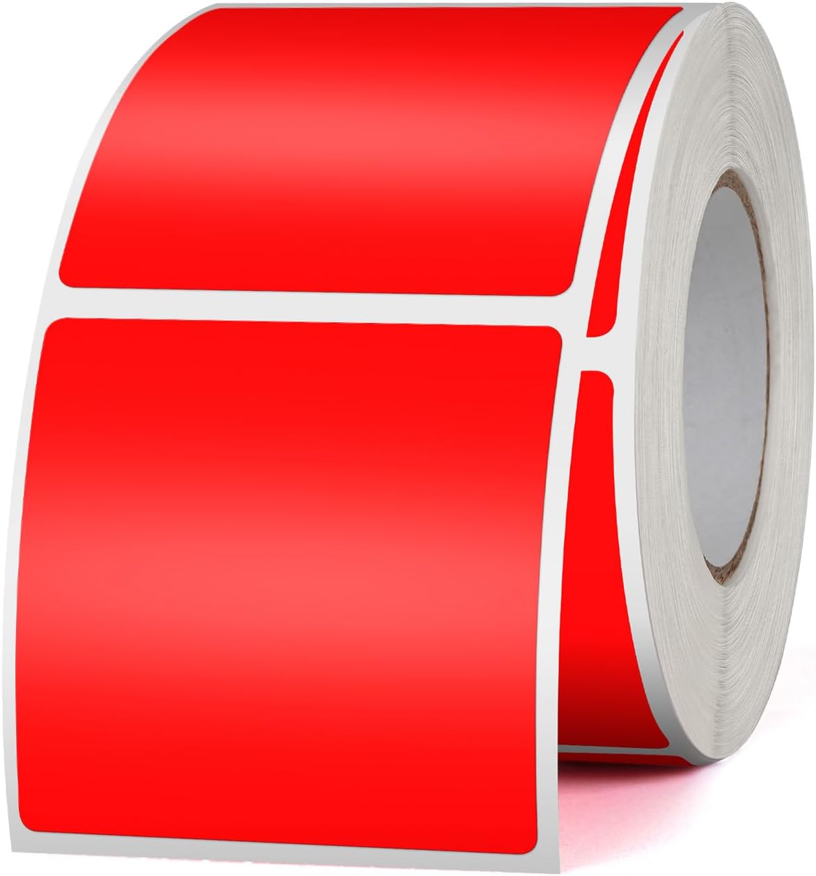 Red Square Stickers 2 x 2 Inch Color Coding Labels Vinyl Roll Self-Adhesive Waterproof Removable 500 PCS