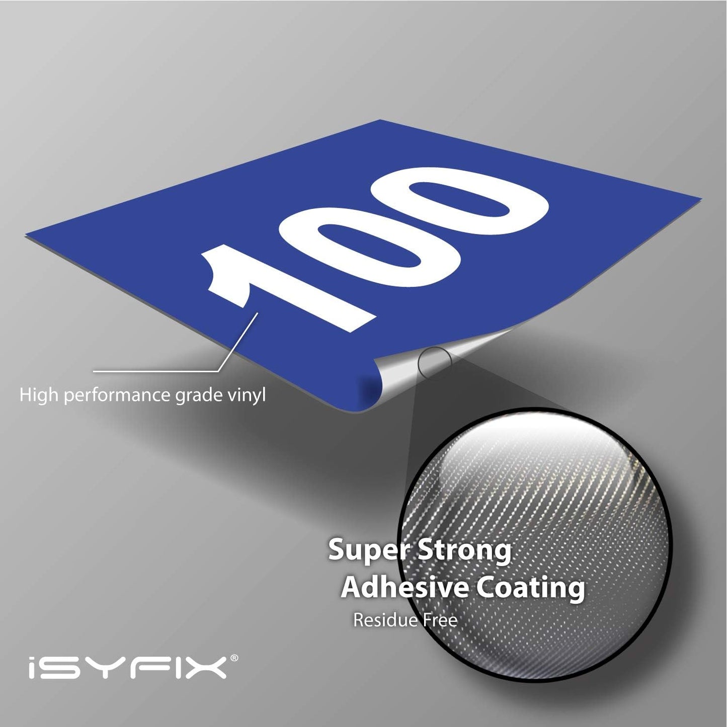 iSYFIX Blue Consecutive Number Stickers – 1 to 100, 1.5-inch, 1 set – Vinyl Self Adhesive Premium Decal, Ideal for Inventory, Storage, Organizing, Boxes, Bins, Toolbox, Lockers & More, Indoor/Outdoor