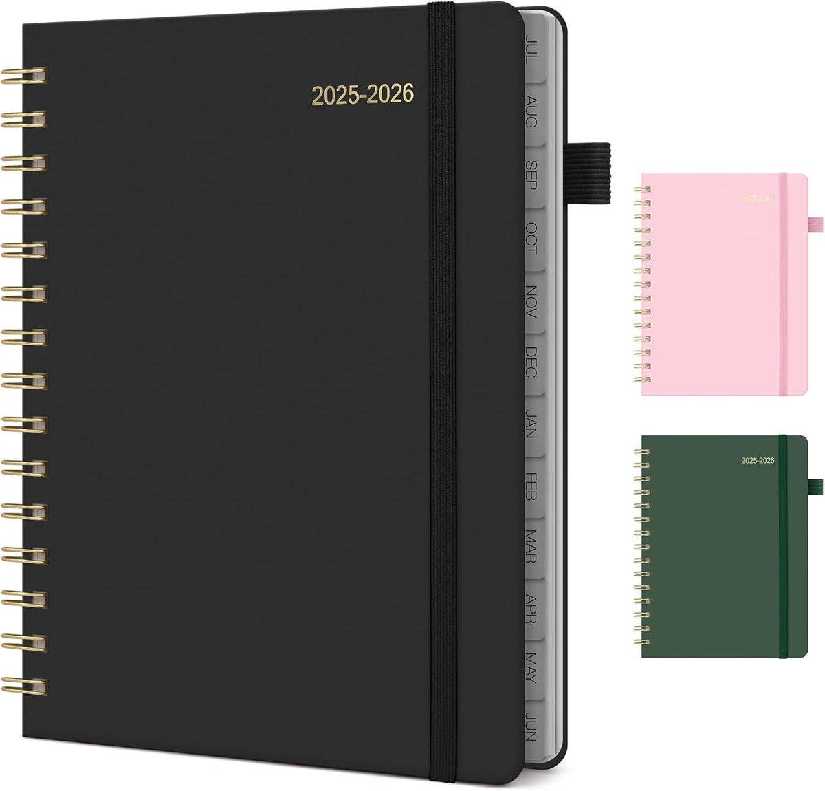 Planner 2025-2026 Weekly and Monthly, July 2025 - June 2026, Hardcover Spiral Bound with Tabs, Inner Pocket, A5 (6.3"x8.5") - Ideal for Teachers, Students & Professionals, Black