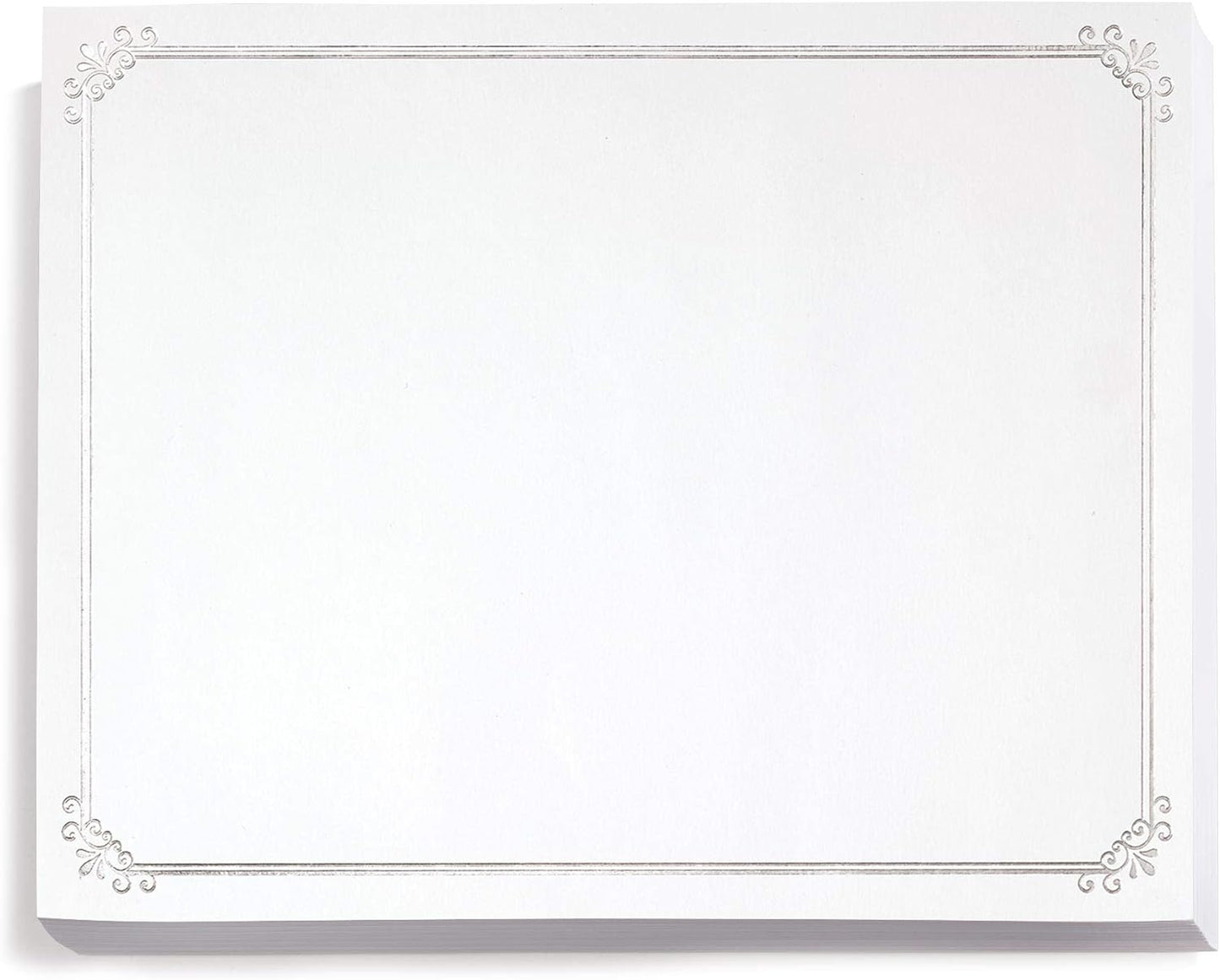 PaperDirect Silver Foil on White Simple Border Specialty Certificates, 8½ x 11, 50 Count, Certificates And Awards Paper, For School, Work, Diplomas & Award Certificates