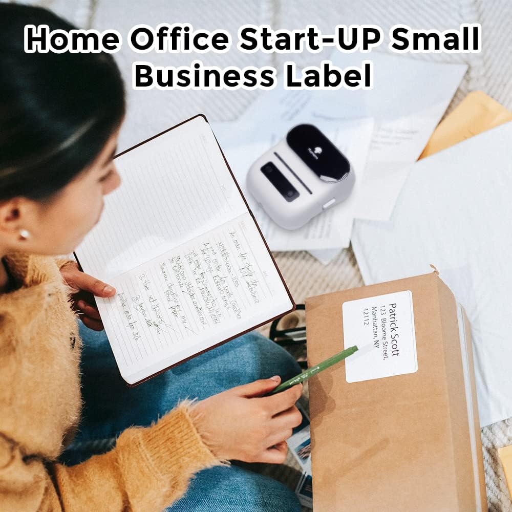 Phomemo 2.35"x 1.57" Thermal Sticker Label 180 Pcs/Roll Compatible with M220,M250,M260,M421,M221,M200 Label Printer, Strong Permanent Adhesive & Perforated, for Customer Mailer, Business Letter, Gift