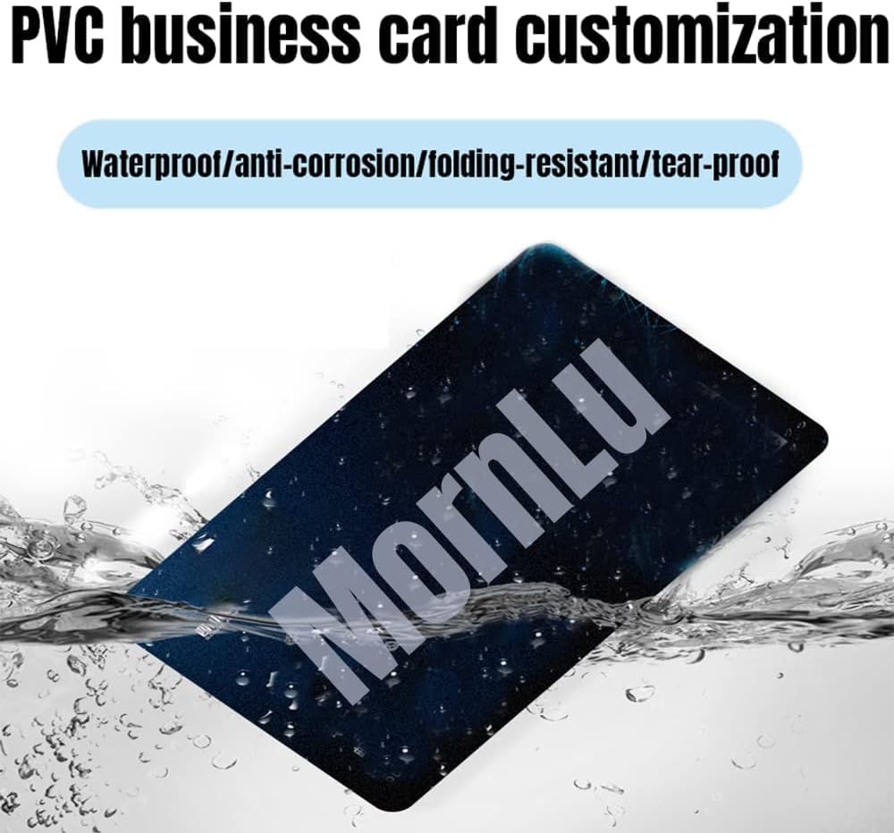 Custom Business Cards PVC Waterproof Add Photo/Text/Logo Print Your Own Business Cards Personalized Double-sided Printed Glossy Matte Frosted 0.76mm Thickness -50pcs