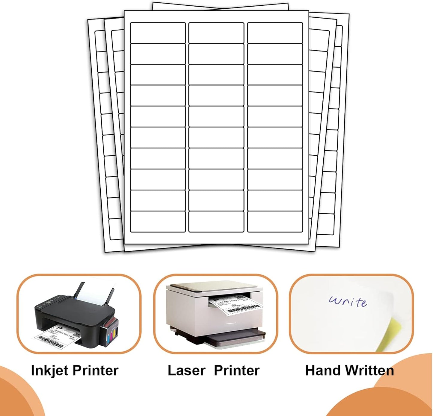 Address Labels, 1" X 2-5/8" Mailing Labels for Laser/Inkjet Printer, Blank White, Permanent Adhesive, 30 Up Printable Label Sticker Paper (2000 Sheets = 60000 Labels)