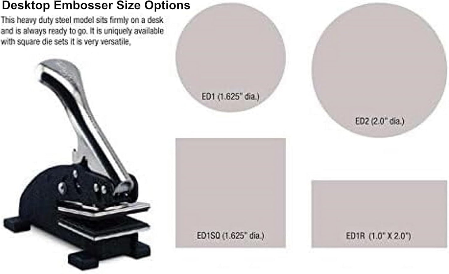 Shiny Custom Logo Embosser Insert - 1" x 2" Rectangular Personalized Paper Embosser - Insert Only