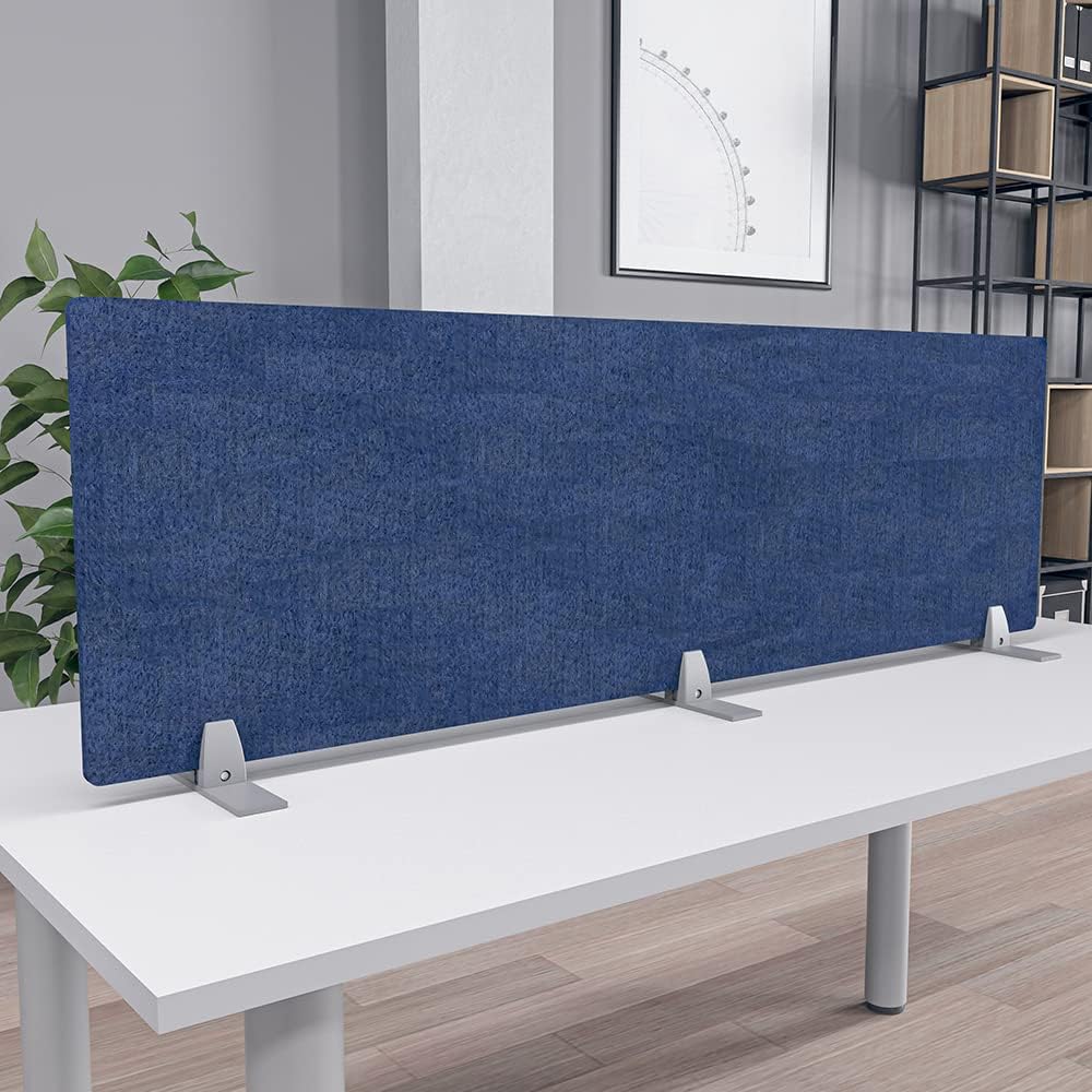 Freestanding Acoustic Desk Divider with Mount | Eco-Friendly Privacy Screen Panel | Noise Reducing Desk Partition | Tackboard Option & Easy to Install | Made from Recycled Plastic | Green - 18" X 35"